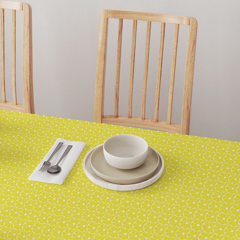 Square Tablecloth， 100% Polyester， 54x54， Allover Lemon Slices