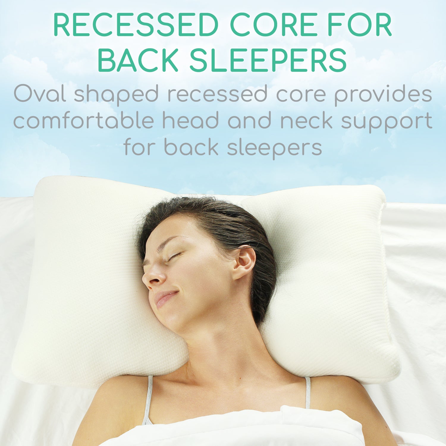 Xtra-Comfort Chiropractic Pillow, Memory Foam Pillow For Cervical Support