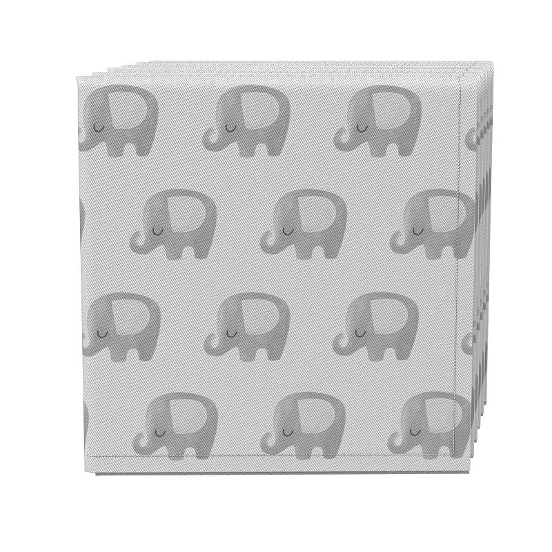 Napkin Set of 4， 100% Cotton， 20x20， Baby Elephant Repeat