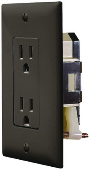 RV Designer S817 BLK DUAL OUTLET W/COV PLATE