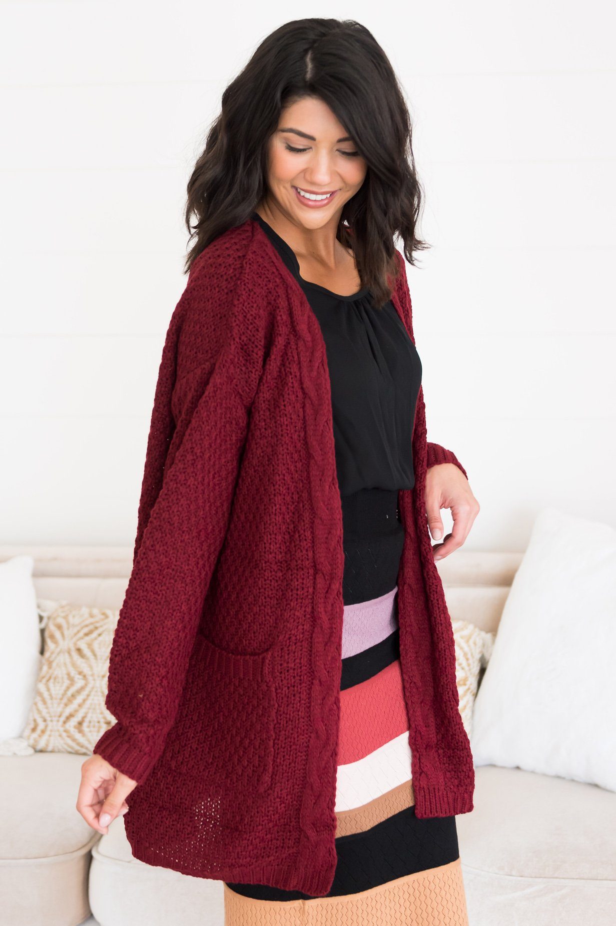 Warm & Cozy Modest Pocket Cardigan