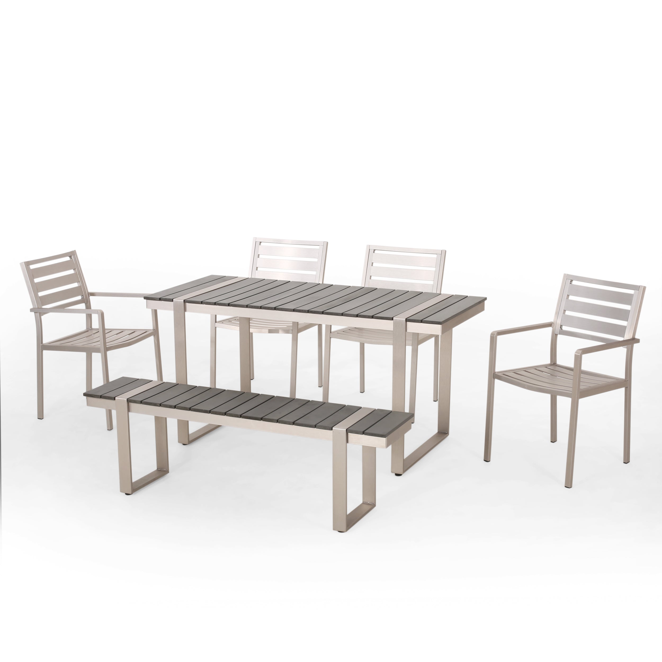 Caney Outdoor 6 Piece Aluminum Dining Set