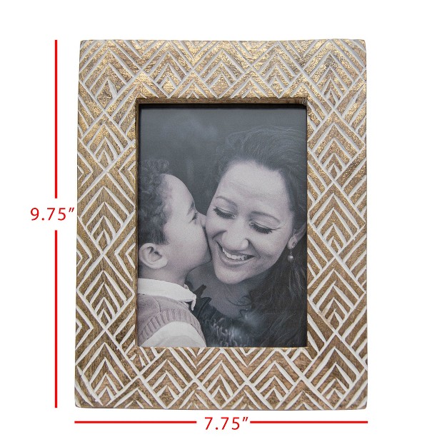 5x7 Inches Brass Wood amp Glass Photo Frame Foreside Home amp Garden