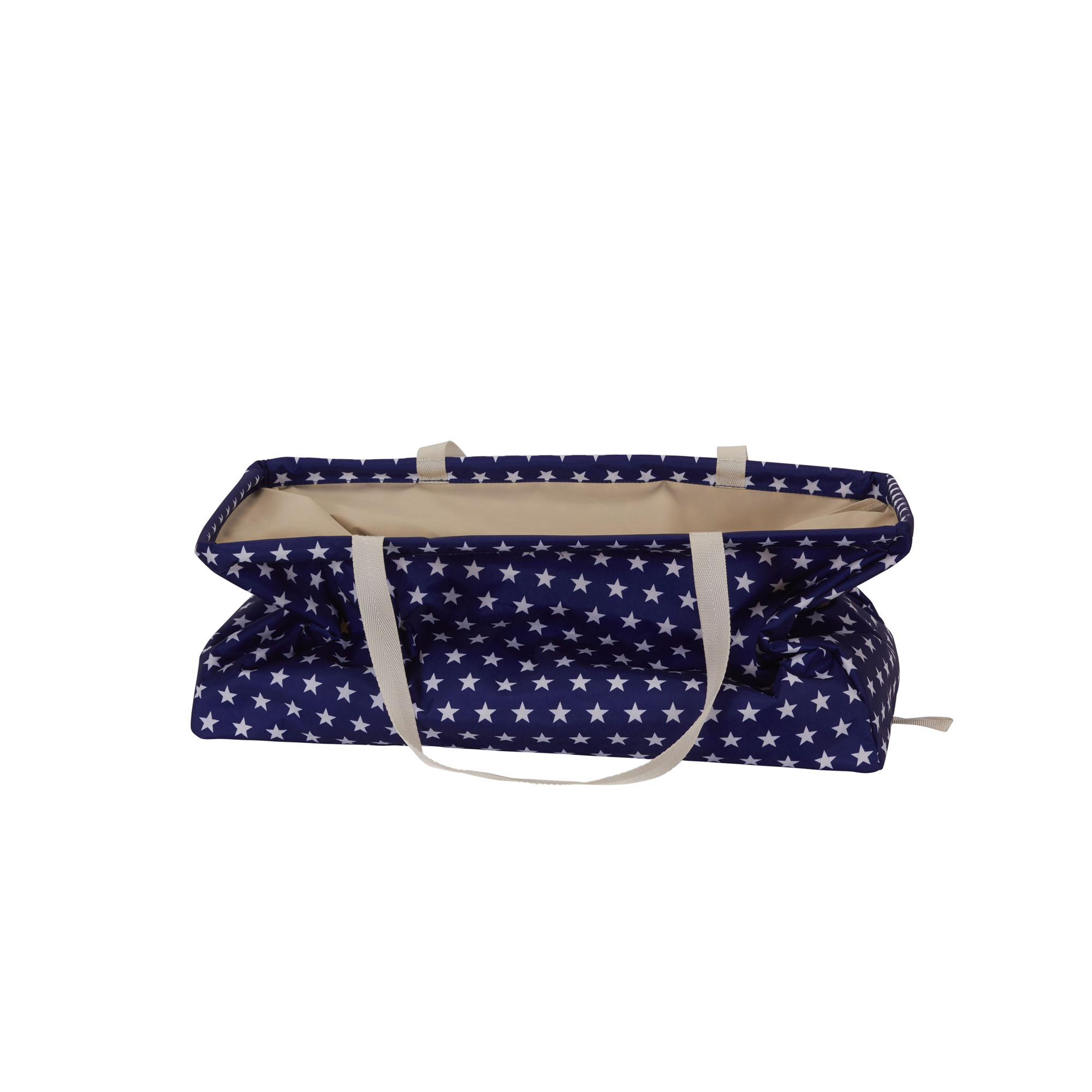 Household Essentials Krush Re Countangle Utility Tote Bag， White Stars on Blue