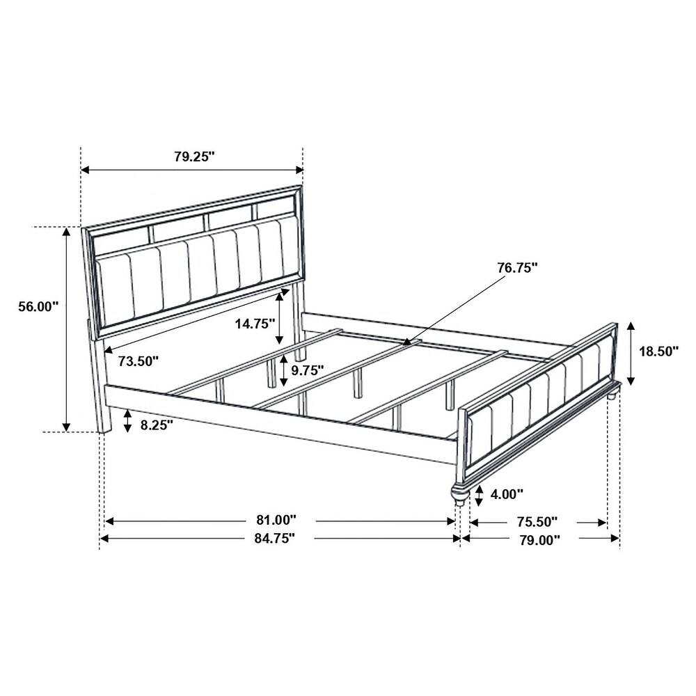 Coaster Furniture Barzini Upholstered Bed Black And White