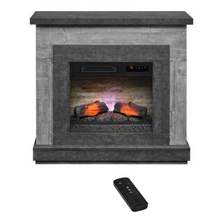 StyleWell Wildercliff 45 in. W Electric Fireplace Wall Mantel in Driftwood 148998