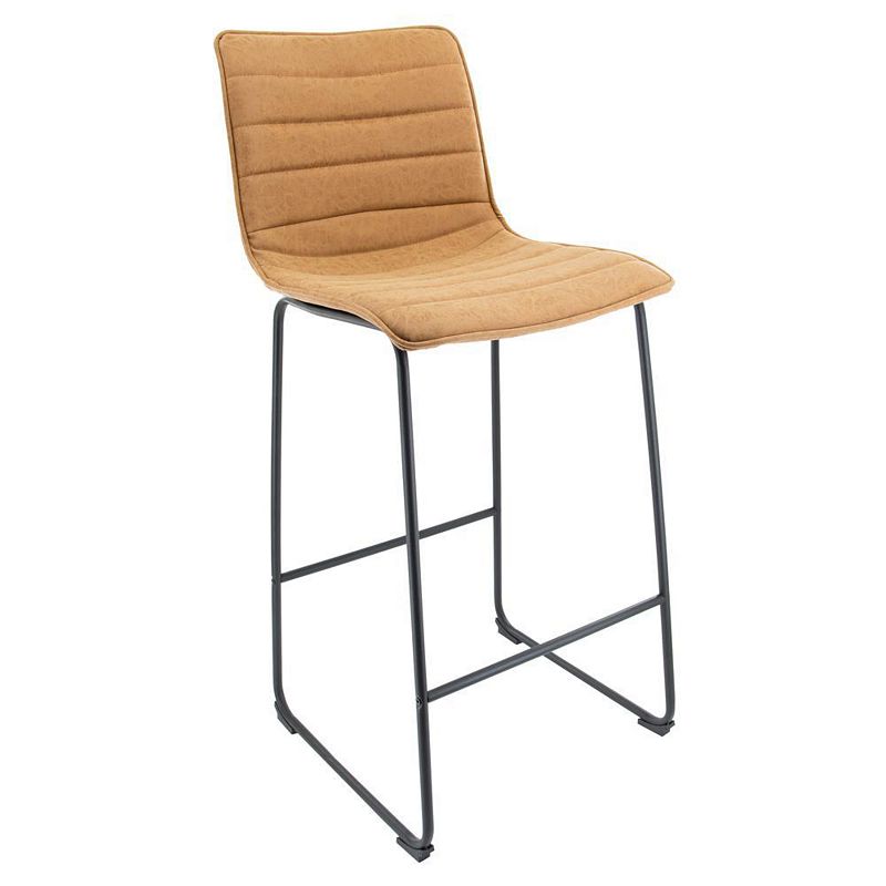 LeisureMod Brooklyn 29.9 Modern Leather Bar Stool