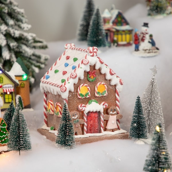 PreLit LED Gingerbread Candy House Christmas Decoration