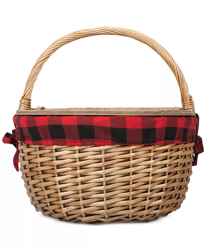 Picnic Time Country Red and Black Buffalo Plaid Picnic Basket