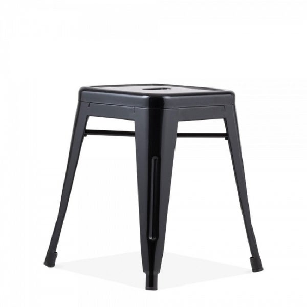 Mini Black Metal Stool (Set of 4) - 18'' H x 14'' W x 14'' D