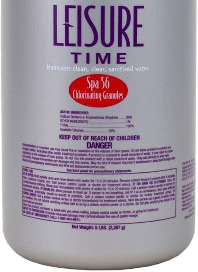 Leisure Time E5-06 Spa 56 Chlorinating Granules for Spas and Hot Tubs, 5-Pounds, 6-Pack