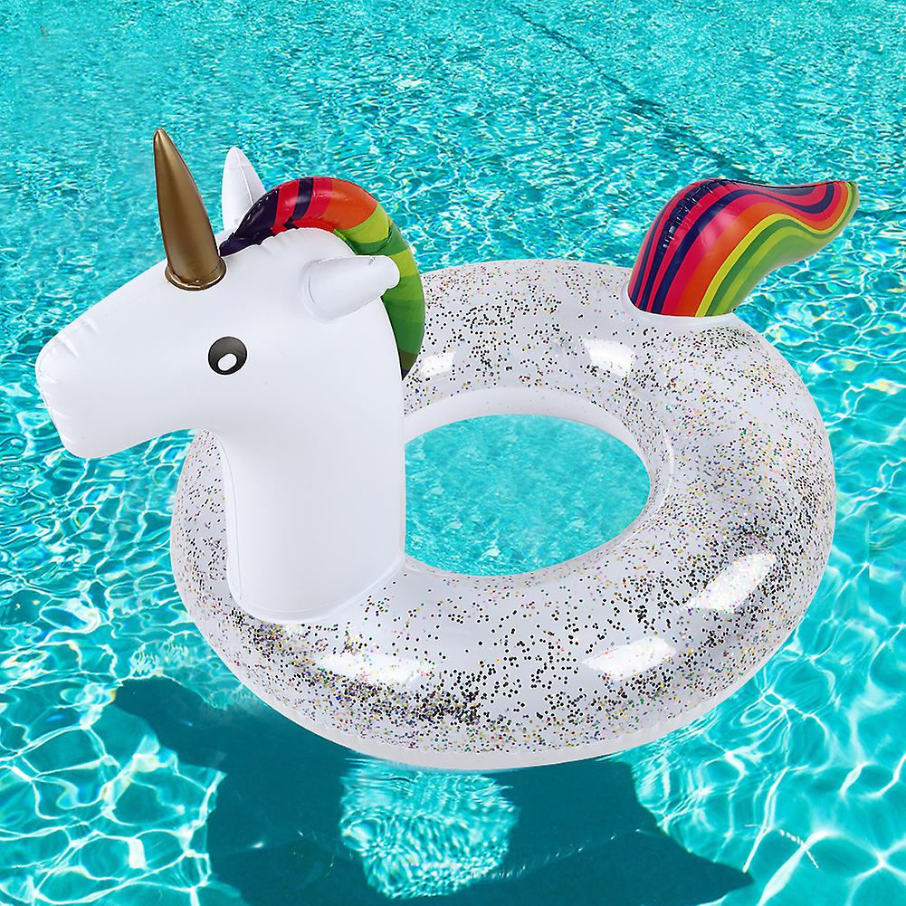 Adult Pvc Safety Swim Ring Large Life Rings Swimming Pool Water Toys Withtransparent Sequins90cm Licorne