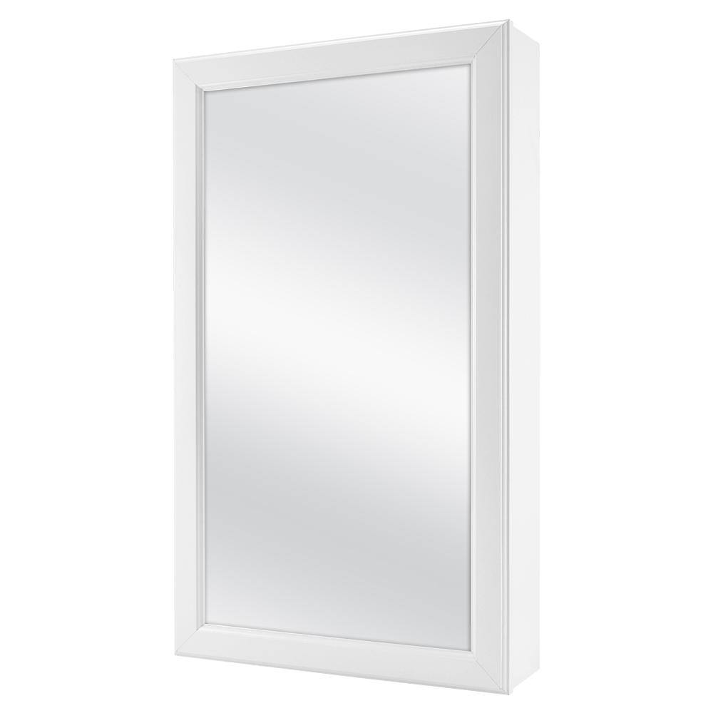 Glacier Bay 15-14 in. W x 26 in. H Framed Surface-Mount Bathroom Medicine Cabinet in White with Mirror 45399