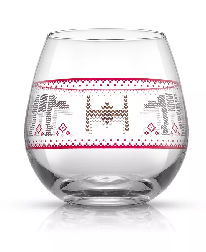 JoyJolt Star Wars Ugly Sweater Collection 15 oz Stemless Drinking Glass Set of 4