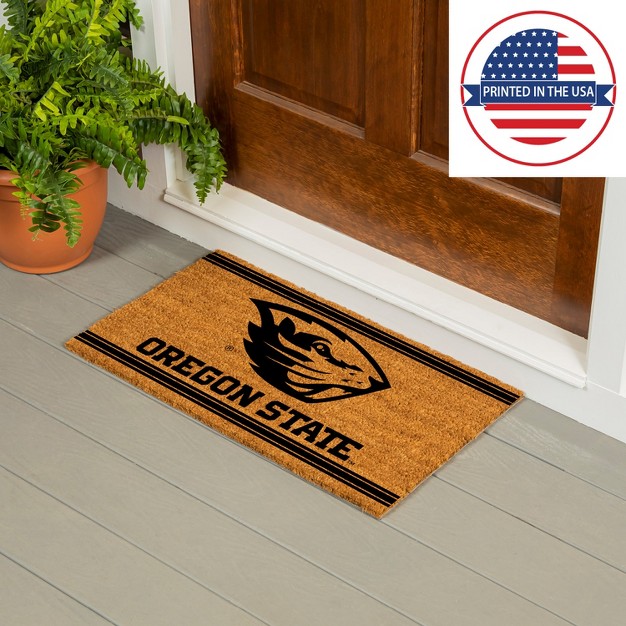 Evergreen Oregon State University Logo Turf Mat Brown 28 X 16 Inches Indoor Outdoor Doormat