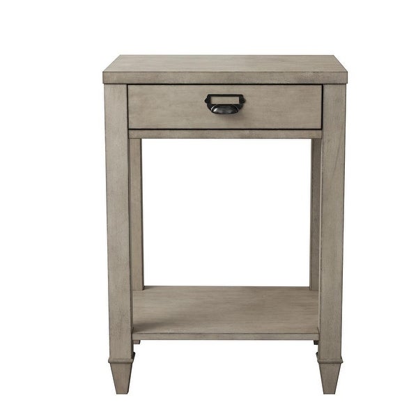 American Solid Wood Square Side Table with Drawer