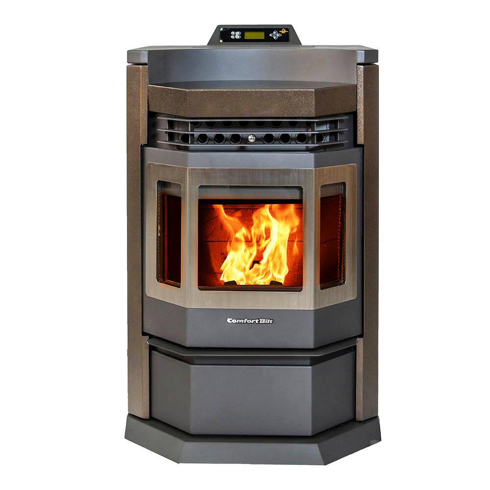 ComfortBilt 2800 sq. ft. EPA Certified Pellet Stove in Brown and SS Trim HP22NSS-Brown