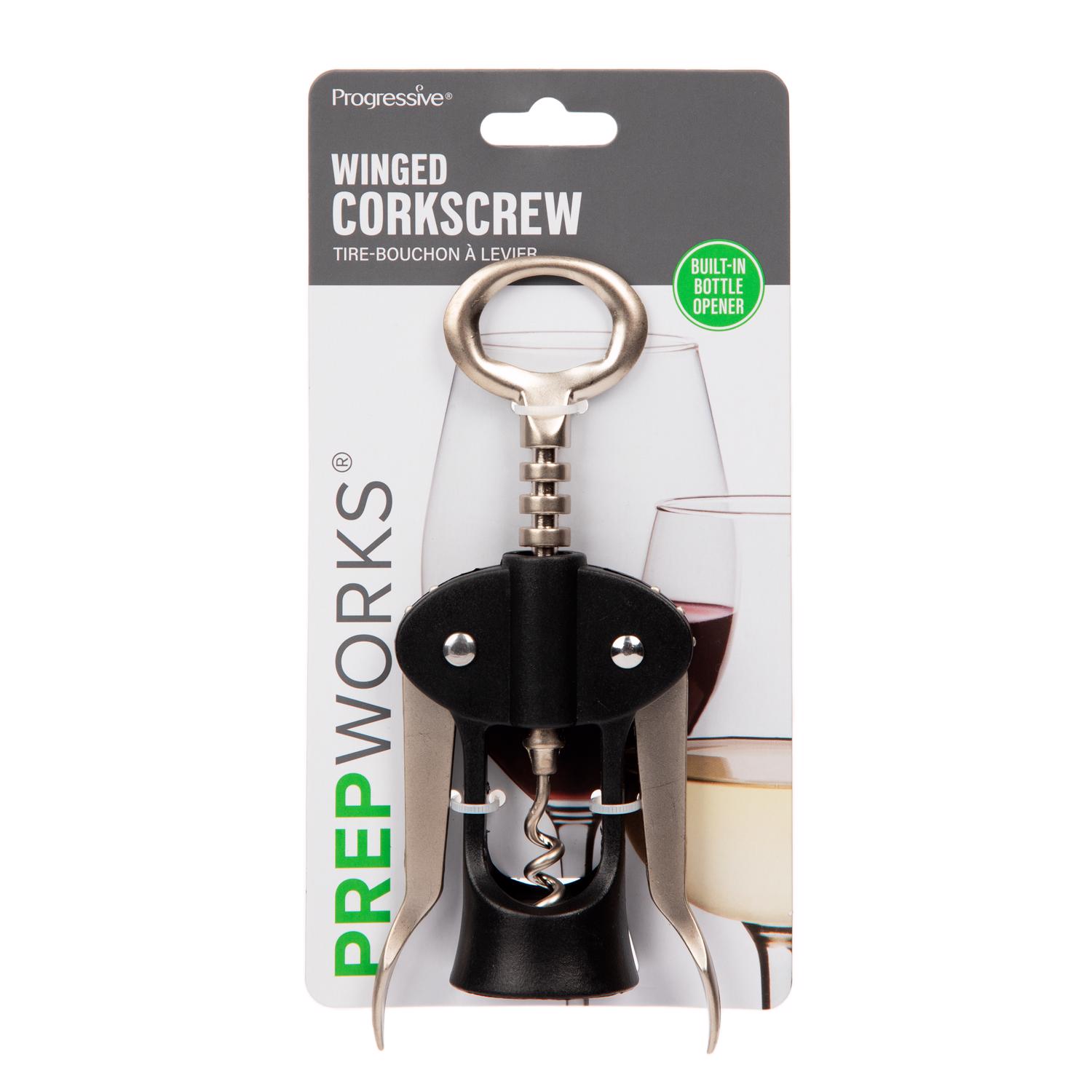 Progressive Black/Silver Chrome/Plastic Wing Corkscrew