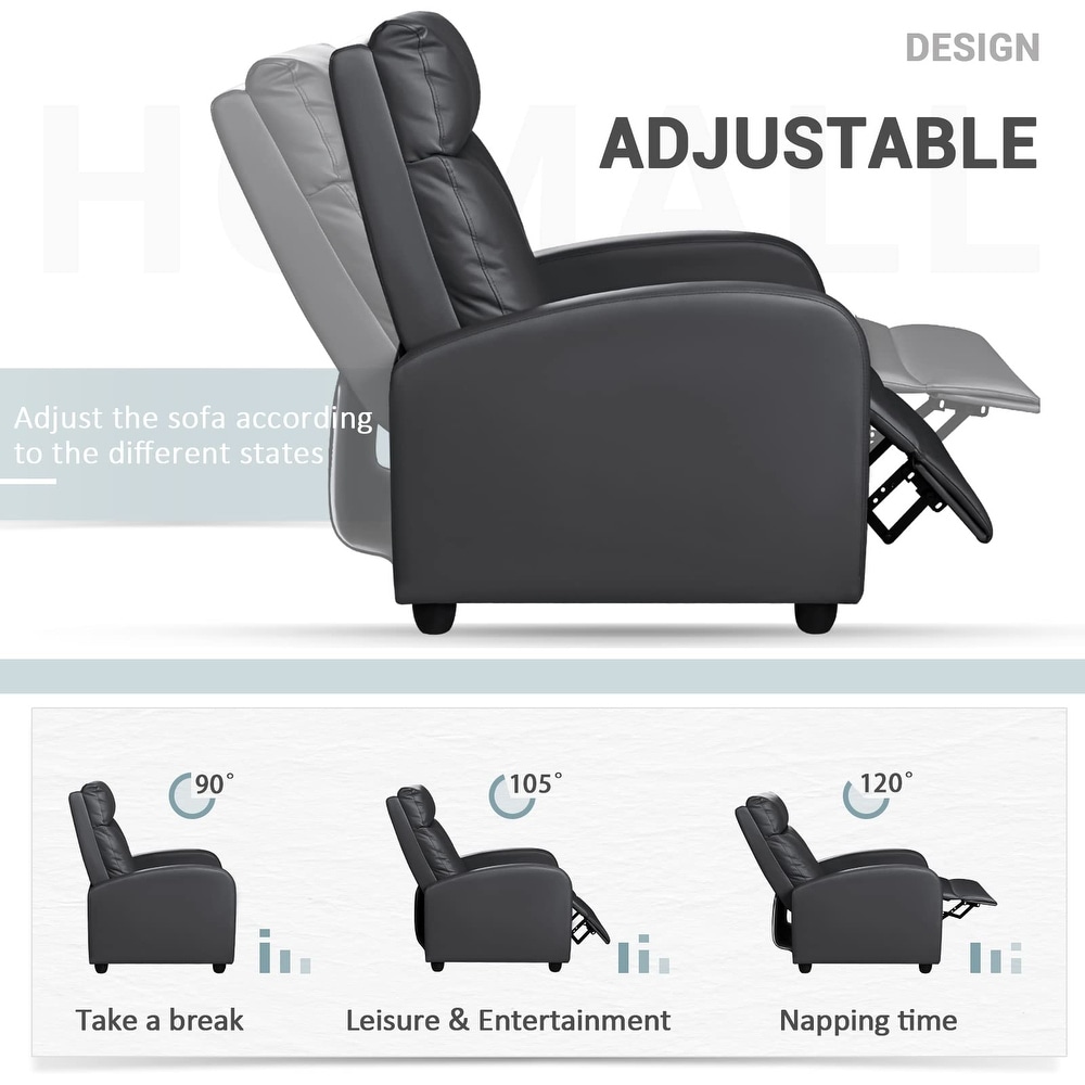 Recliner Chair  Recliner Sofa PU Leather for Adults  Recliners Home Theater Seating with Lumbar Support  Reclining Sofa Chair