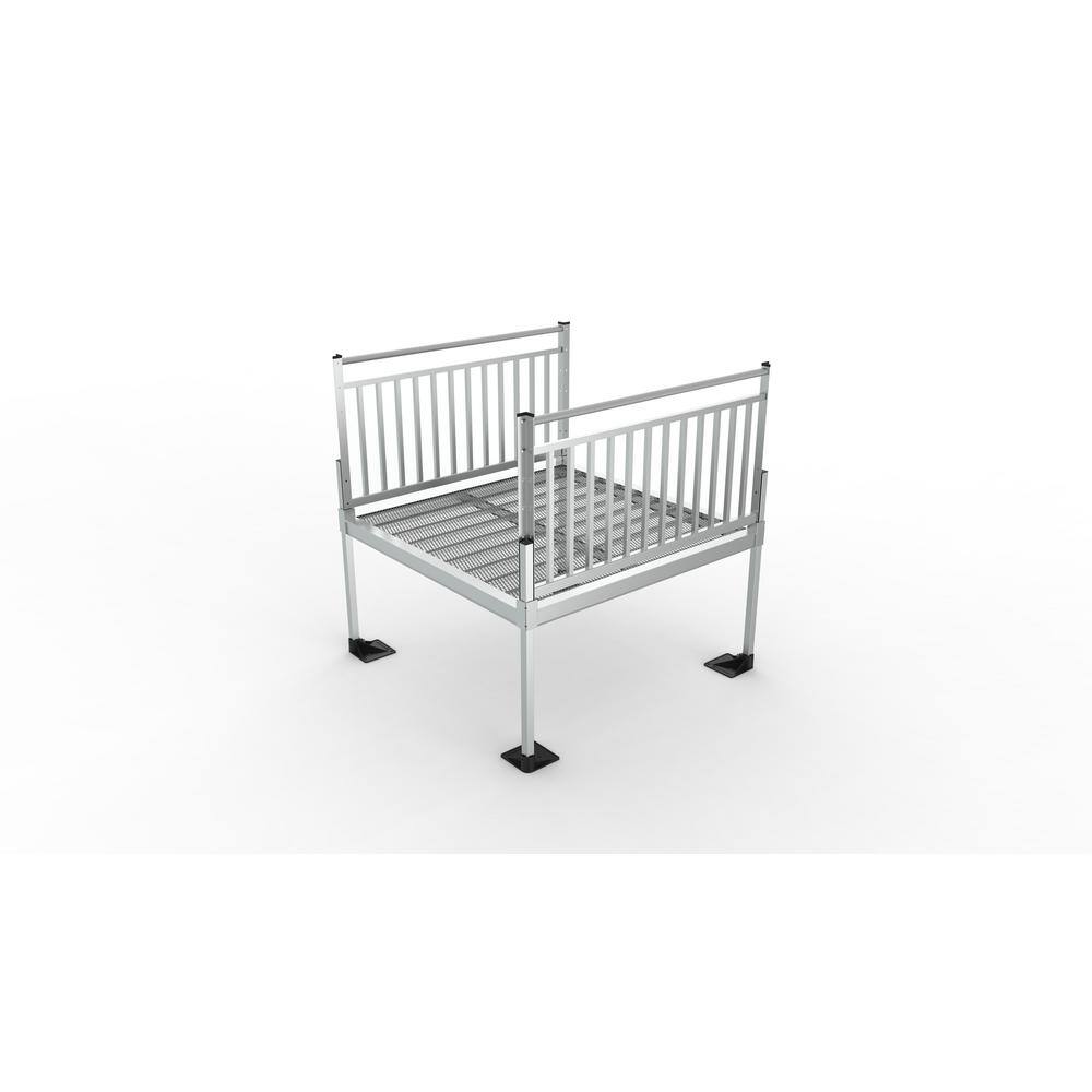 EZ-ACCESS PATHWAY 3G 5 ft. x 5 ft. Expanded Aluminum Platform with Vertical Picket Handrails P3G SPFEM55VP