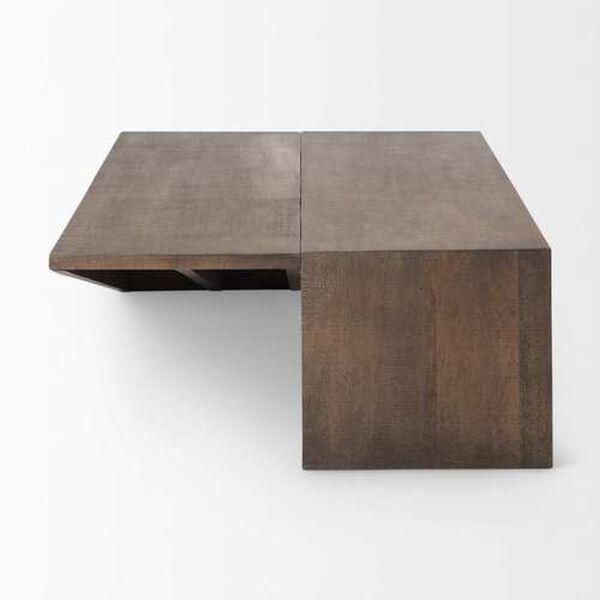 West Medium Brown Wooden Angled Coffee Table