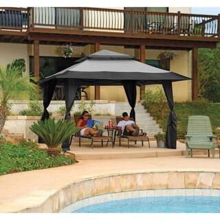 Z-SHADE 13 ft. x 13 ft. Gray Instant Gazebo Outdoor Canopy Patio Shelter Tent ZS13GAZSARGY