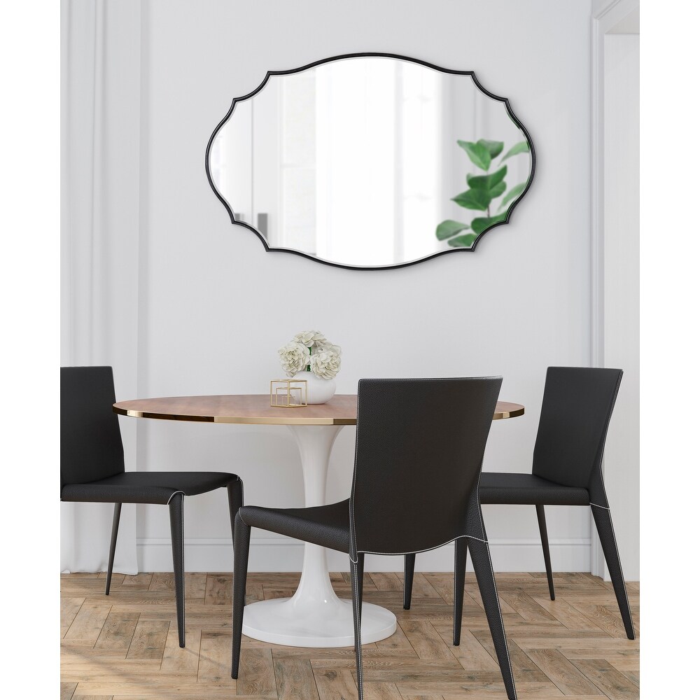 Kate and Laurel Leanna Scalloped Oval Wall Mirror