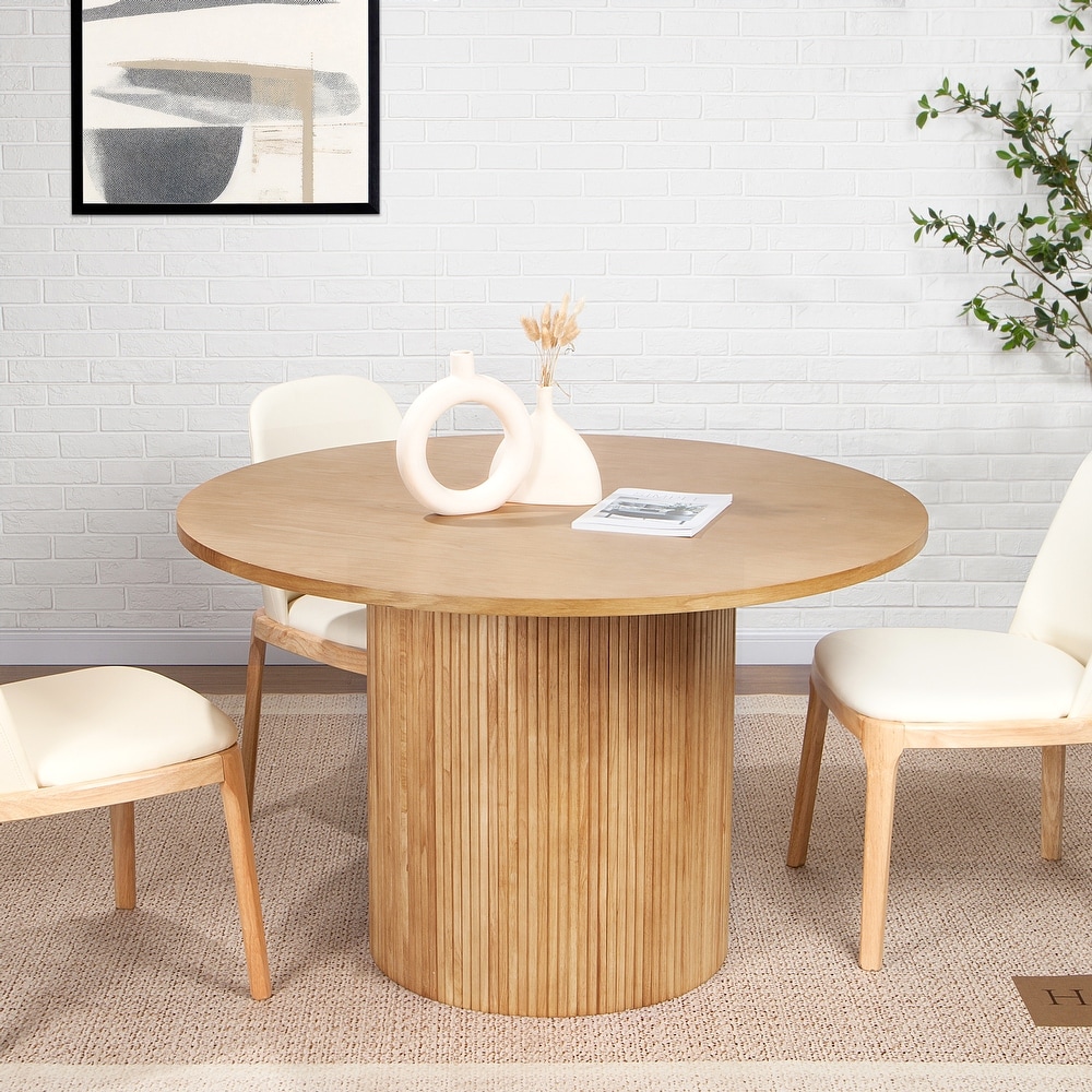 Round Fluted Pedestal Dining Table