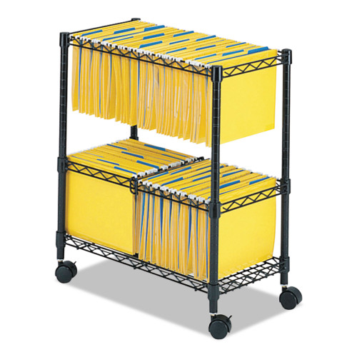 Safco Two-Tier Rolling File Cart， Metal， 3 Bins， 25.75