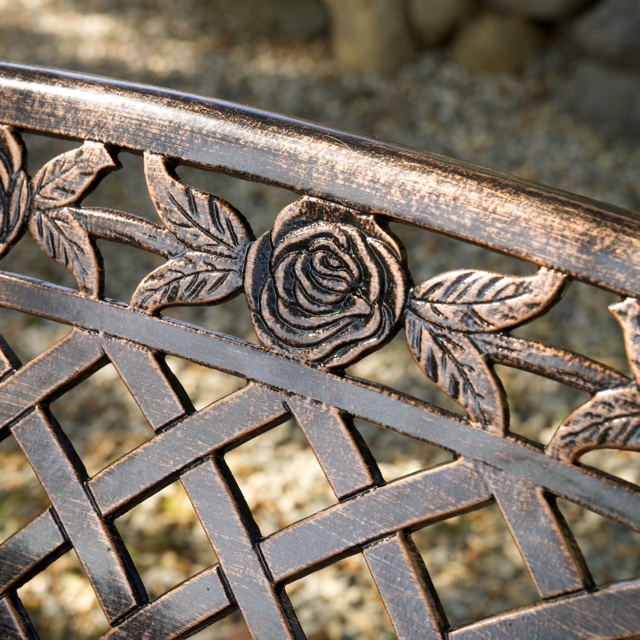 Casablanca Outdoor Copper Cast Aluminum Bench