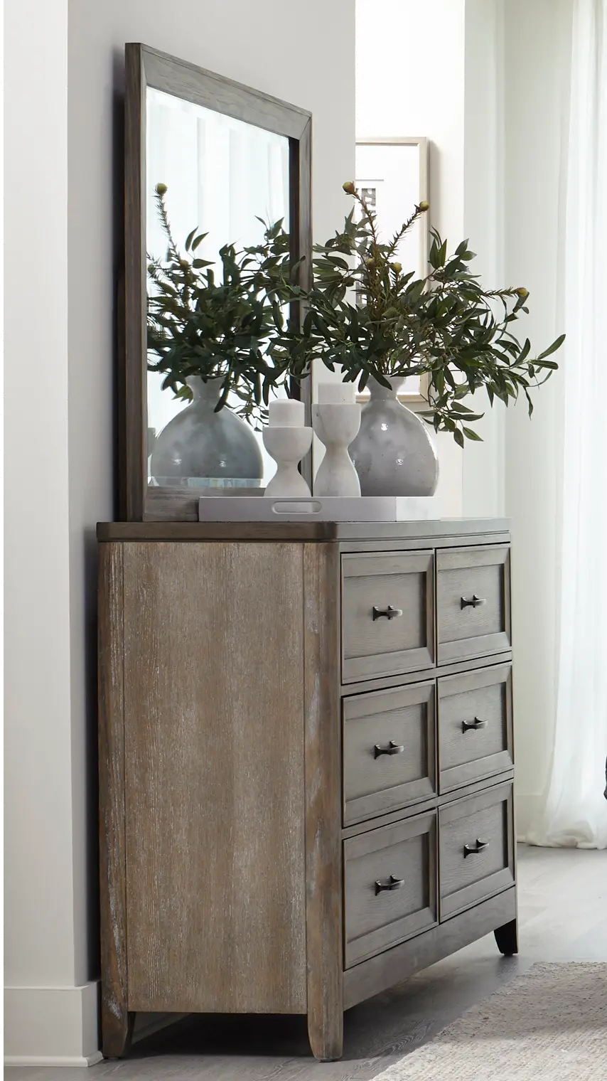 Newell Gray and Light Brown Dresser