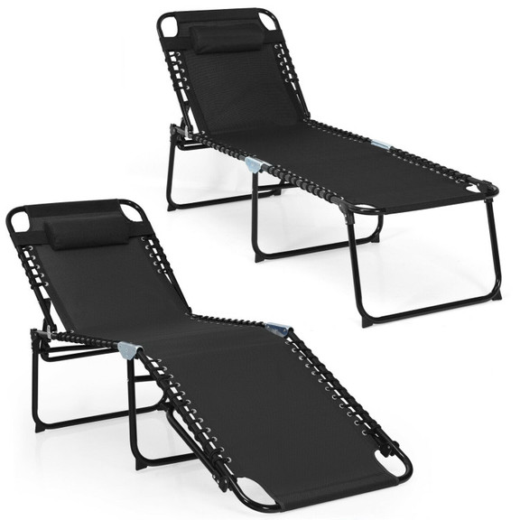 Costway 05891263 Foldable Recline Lounge Chair wit...