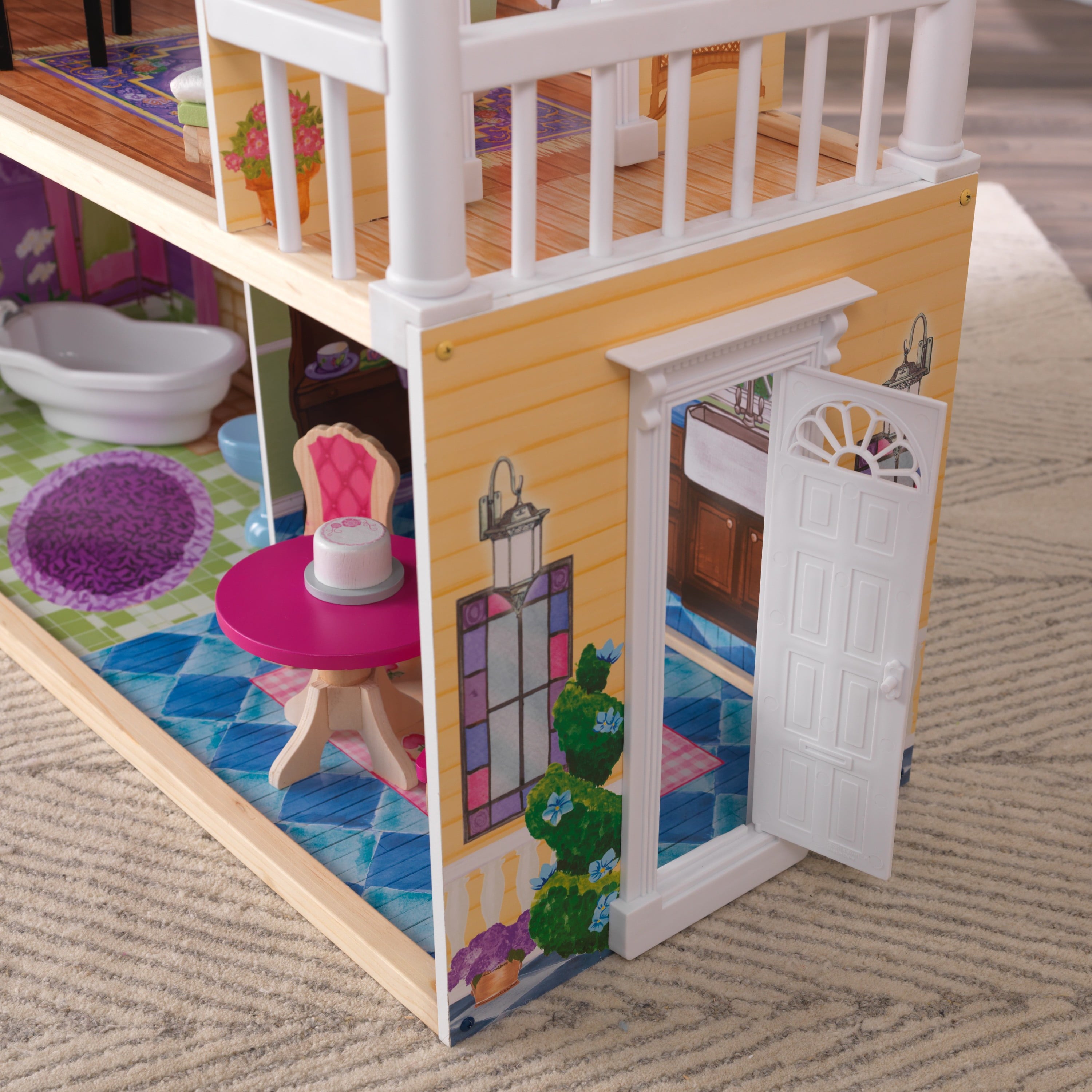 KidKraft My Dreamy Dollhouse with Lights and Sounds， Elevator and 14 Accessories