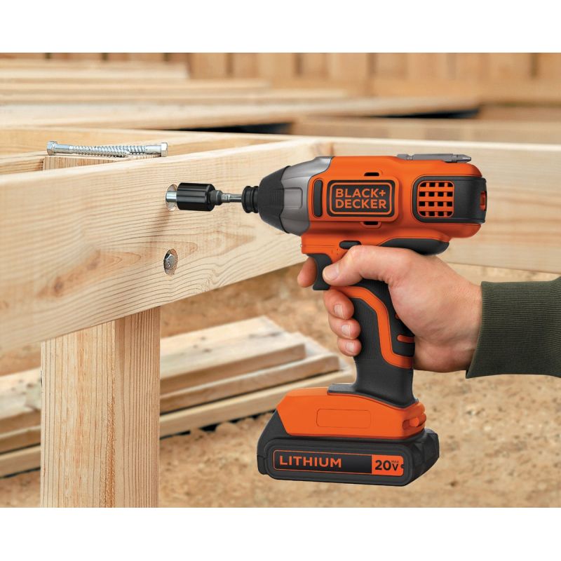 Blackamp Decker 20V MAX Lithium-Ion Cordless Impact Driver Kit 1 4 In. Hex