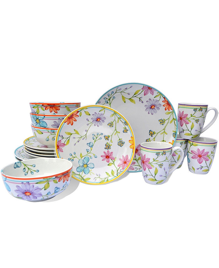 Euro Ceramica Charlotte 16 Piece Dinnerware Set