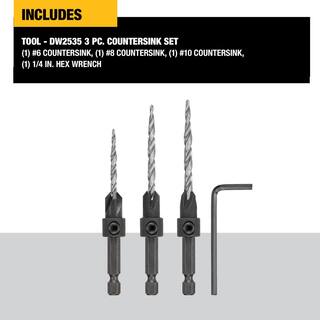 DW Steel Countersink Drill Bit Set (3-Piece) DW2535