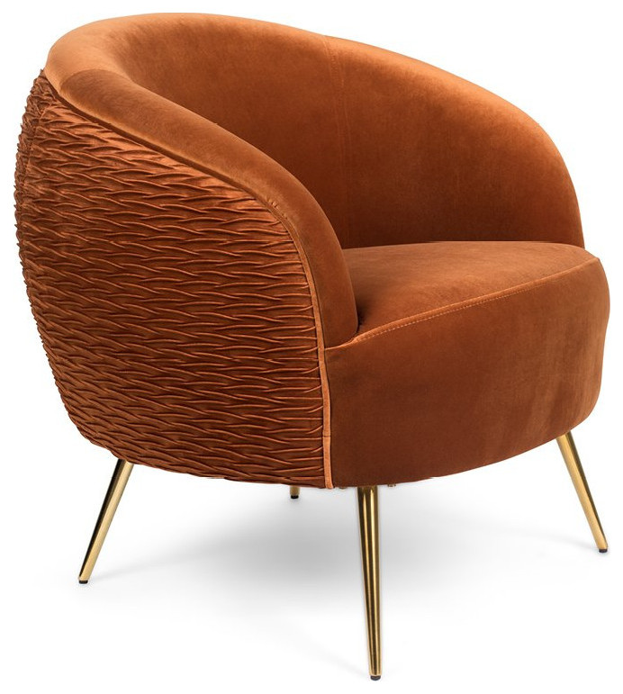 Curved Orange Lounge Chair  Bold Monkey So Curvy   Midcentury   Armchairs And Accent Chairs   by Luxury Furnitures  Houzz