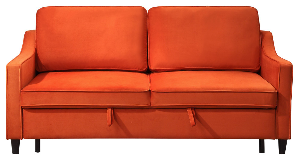 Dickinson Convertible Studio Sofa With Pull out Bed   Midcentury   Sleeper Sofas   by Lexicon Home  Houzz