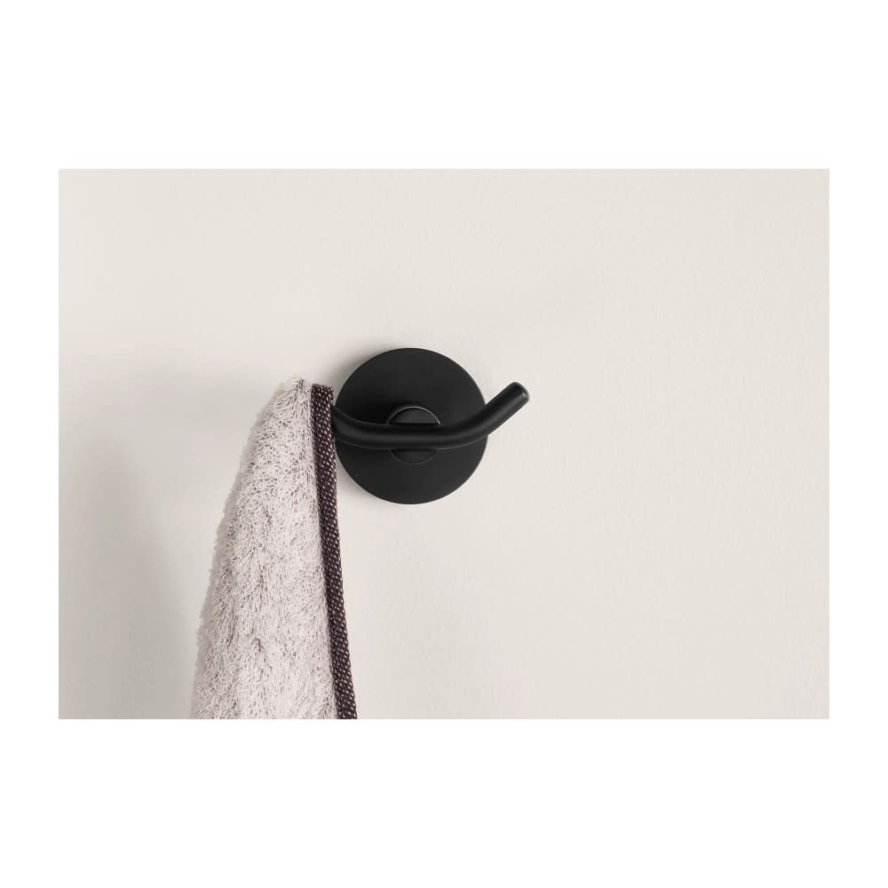 Moen Arlys 3 Double Robe Hook Matte Black Zinc