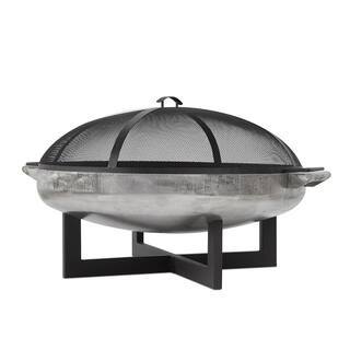 Real Flame La Porte 37 in. L x 37 in. W Outdoor Steel Wood in Rust Burning Fire Pit with Storage Cover 400-RST