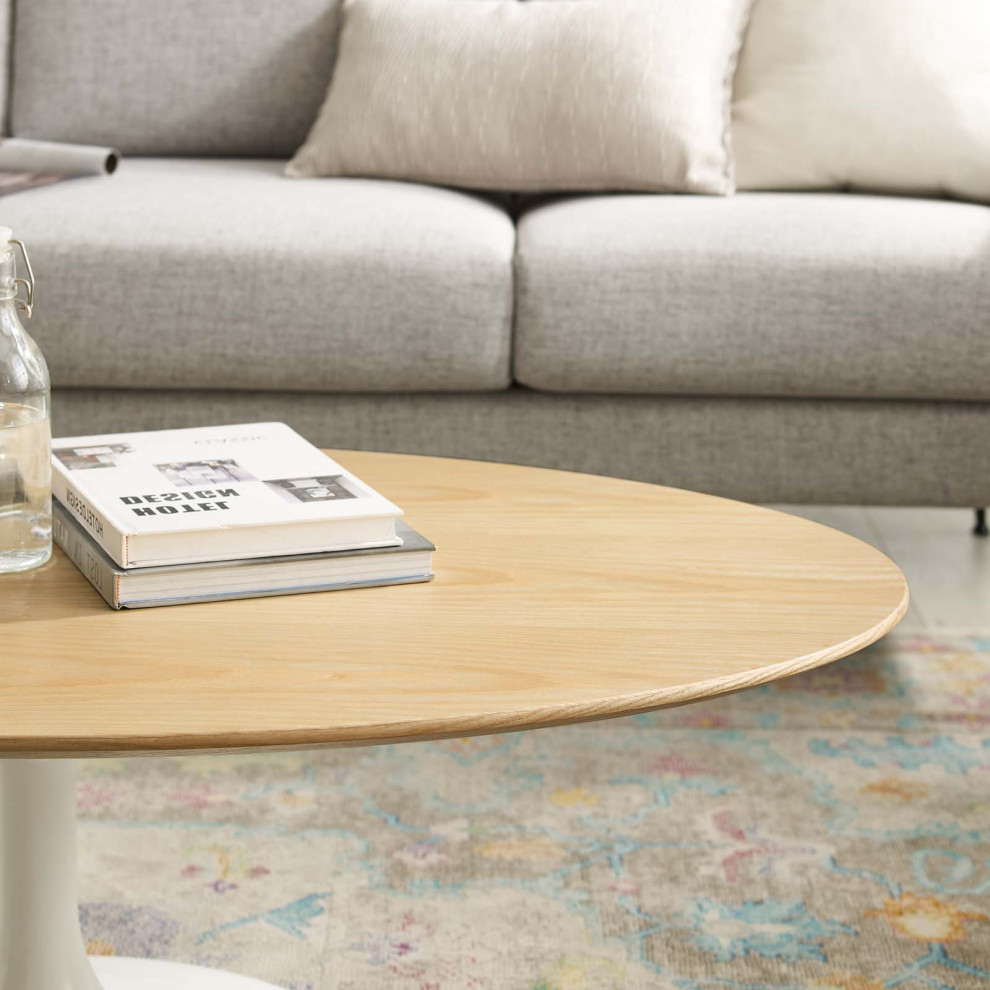 Coffee Table  Oval  Natural Brown White  Metal  Modern  Lounge Cafe Hospitality   Midcentury   Coffee Tables   by House Bound  Houzz