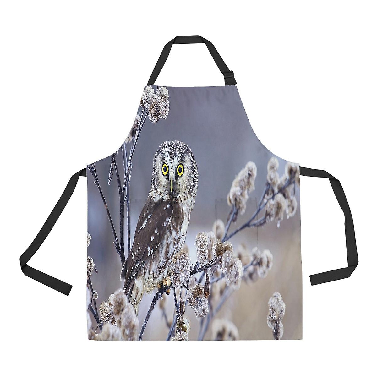 Owl Apron Home Kitchen Apron With Pockets