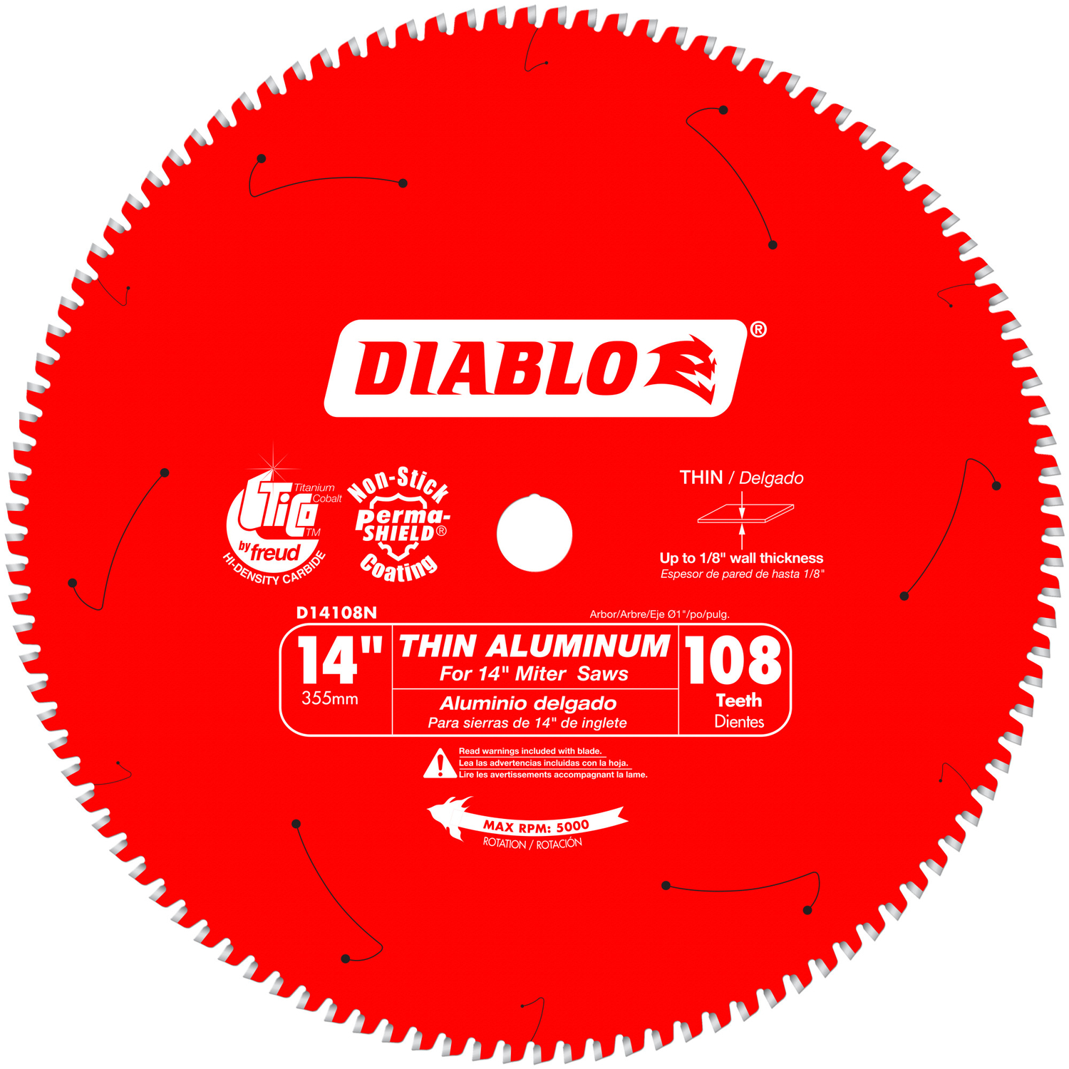 Diablo 14 in. D X 1 in. Carbide Circular Saw Blade 108 teeth 1 pk