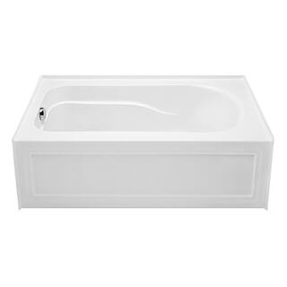 Aquatic Dossi 32 60 in. Acrylic Left Drain Rectangular Alcove Soaking Bathtub in Biscuit 727149640286