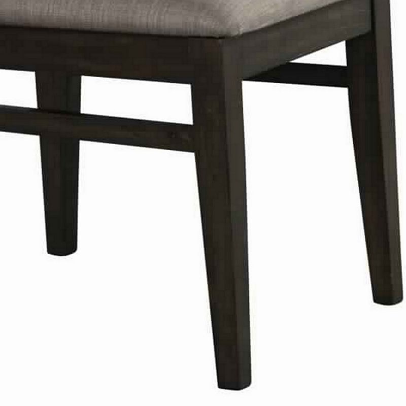 Fabric Upholstered Side Chair with Tapered Legs， Set of 2， Gray and Brown