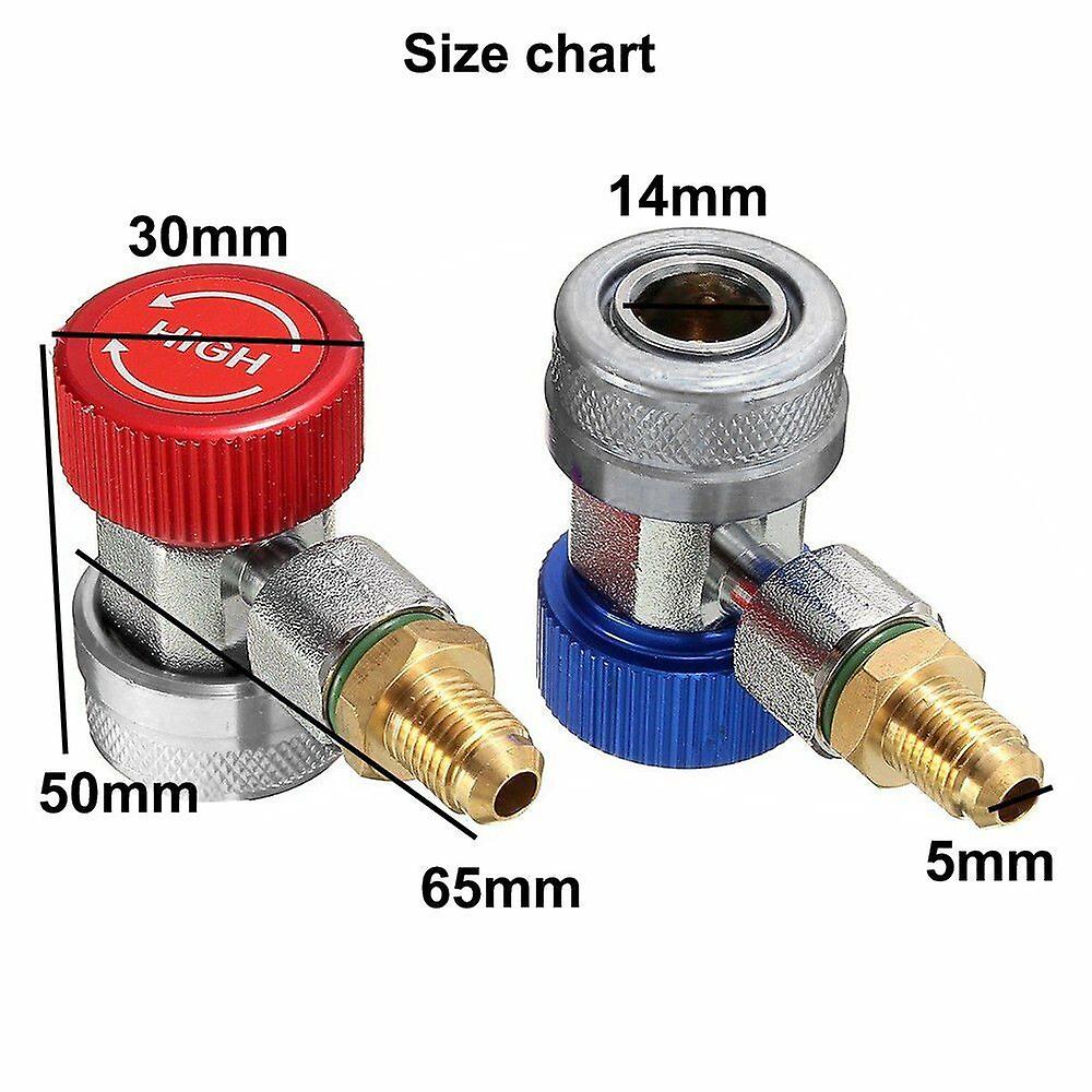 2x R134a Quick Connector Adapter Coupler Auto A/c Manifold Gauge Low/high Hvac