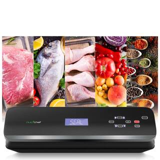 NutriChef White with Soft Touch Digital Button Controls Food Vacuum Sealer Electric Air Sealing Preserver System PKVS40BK