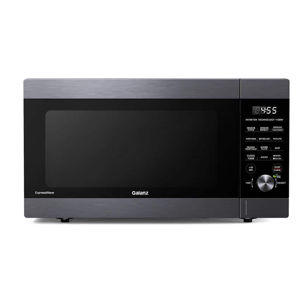 Galanz 2186 in W 16 cu ft 1100Watt Countertop Express Wave Microwave in Black Stainless Steel with Sensor Cooking Tech