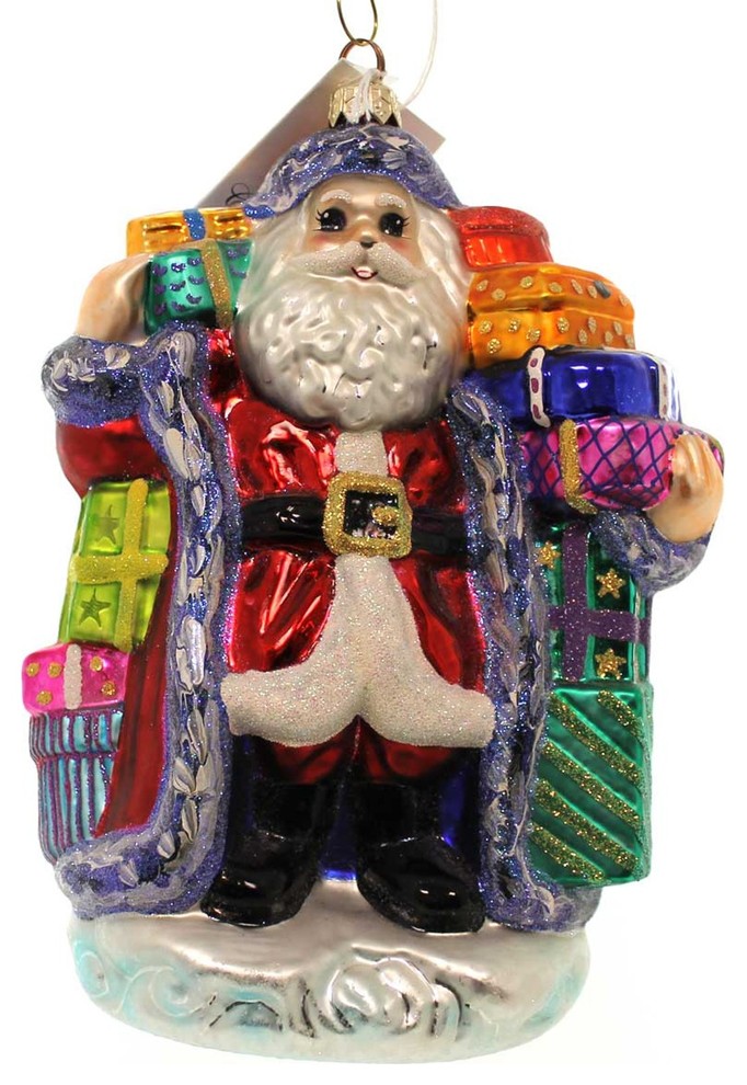 Christopher Radko GIFTED ST NICK Glass Ornament Christmas Santa   Contemporary   Christmas Ornaments   by Story Book Kids Inc  Houzz