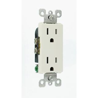 Leviton Decora 15 Amp Residential Grade Self Grounding Duplex Outlet White R52-05325-0WS